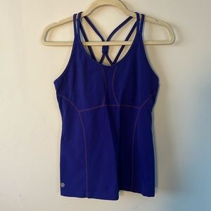Athleta Women’s Racerback Tank Athletic Yoga Top with Built in Bra Purple